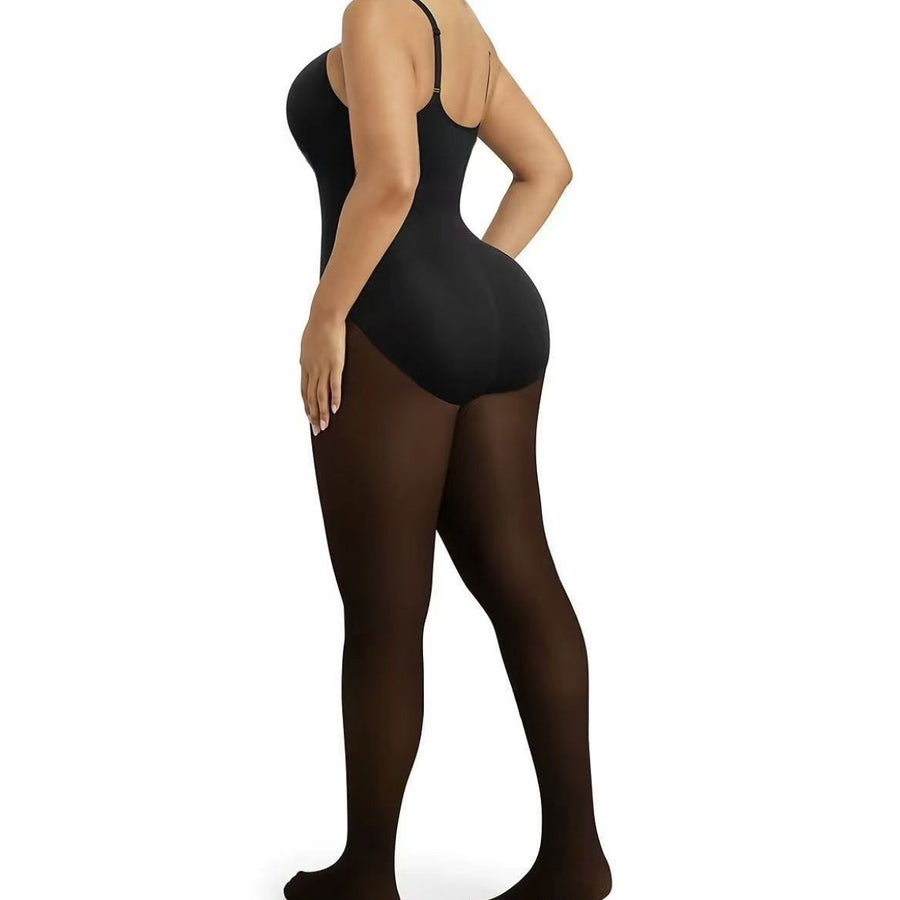 Women's Fleece Lined Seamless Open Crotch Shaping Bodysuit